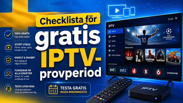 Checklista för gratis IPTV-provperiod
